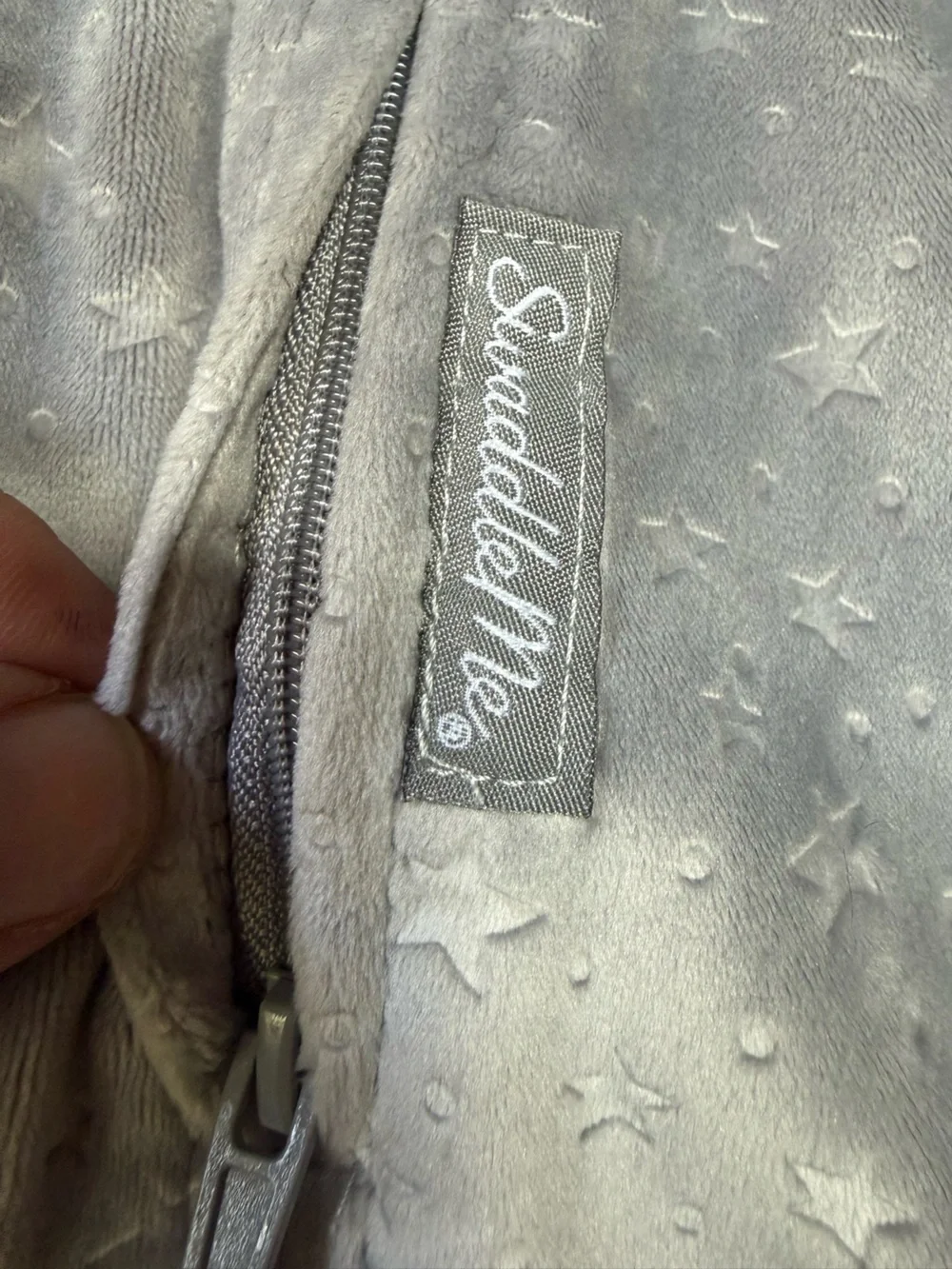 SwaddleMe Gray Star Print Zip Front Swaddle Sack